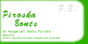 piroska bonts business card